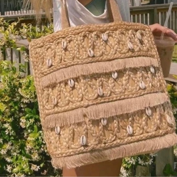 Salt + Umber Isla Jute Seashell tote - Picture 3 of 13